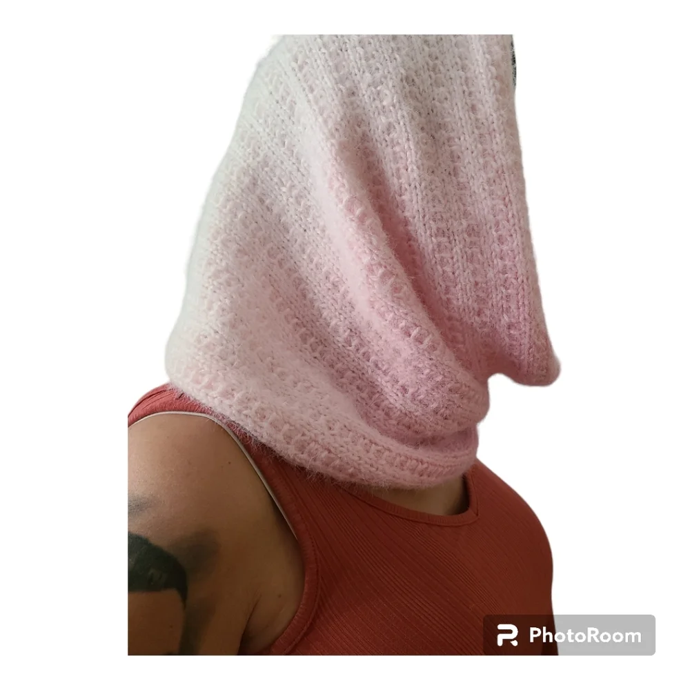 Infinity scarf Infinite tube scarf Neck warmer Loop scarf Hooded Easy care Pink